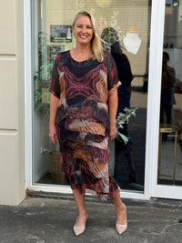 Clyde Chocolate Amethyst Silk Dress