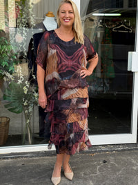 Clyde Chocolate Amethyst Silk Dress