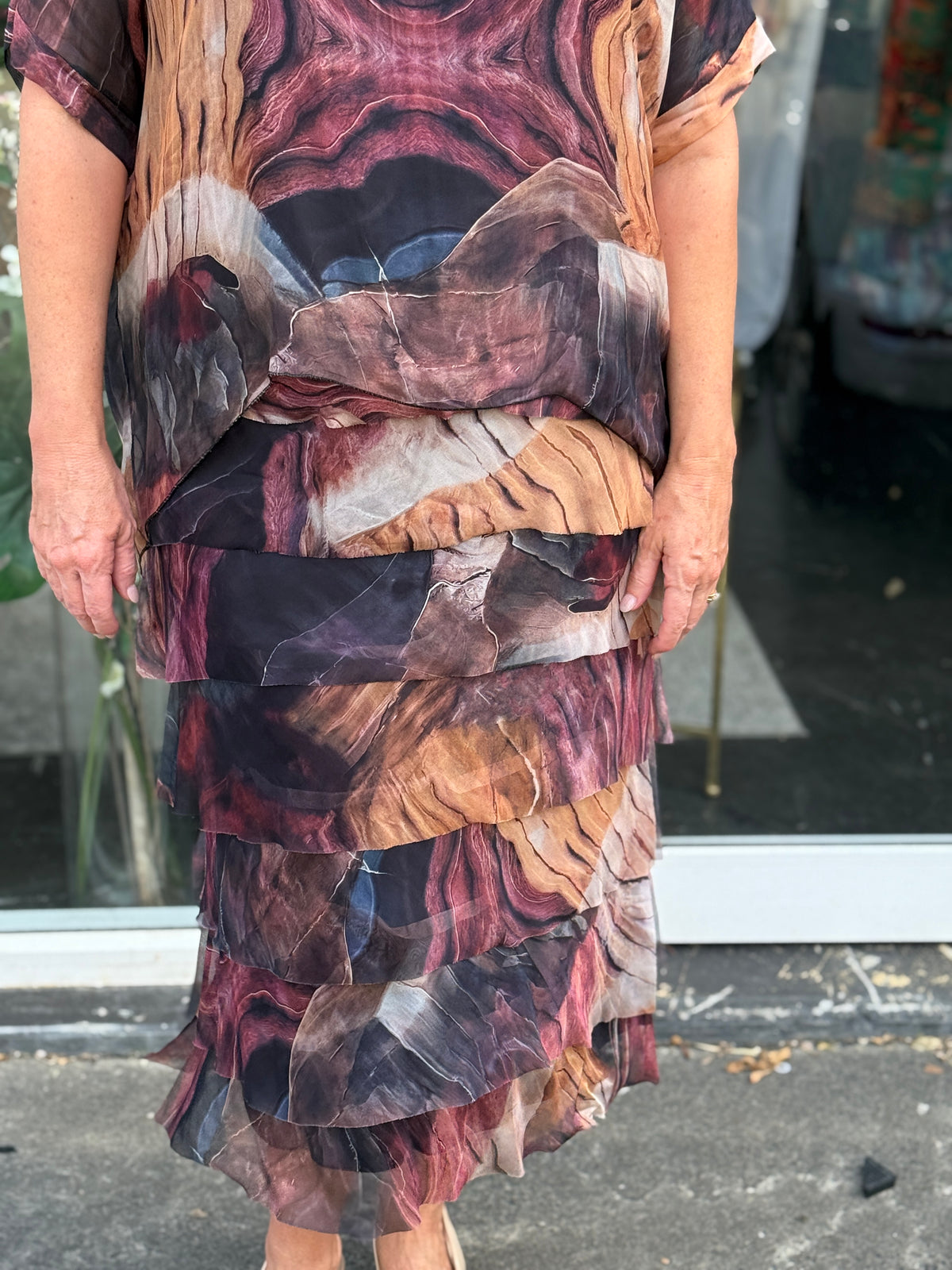 Clyde Chocolate Amethyst Silk Dress
