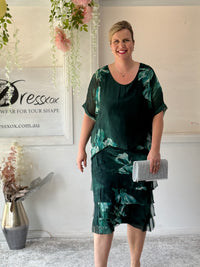Clyde Emerald Petal Silk Dress
