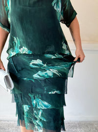 Clyde Emerald Petal Silk Dress