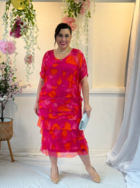 Clyde Fuchsia Silk Dress