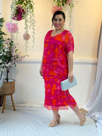 Clyde Fuchsia Silk Dress