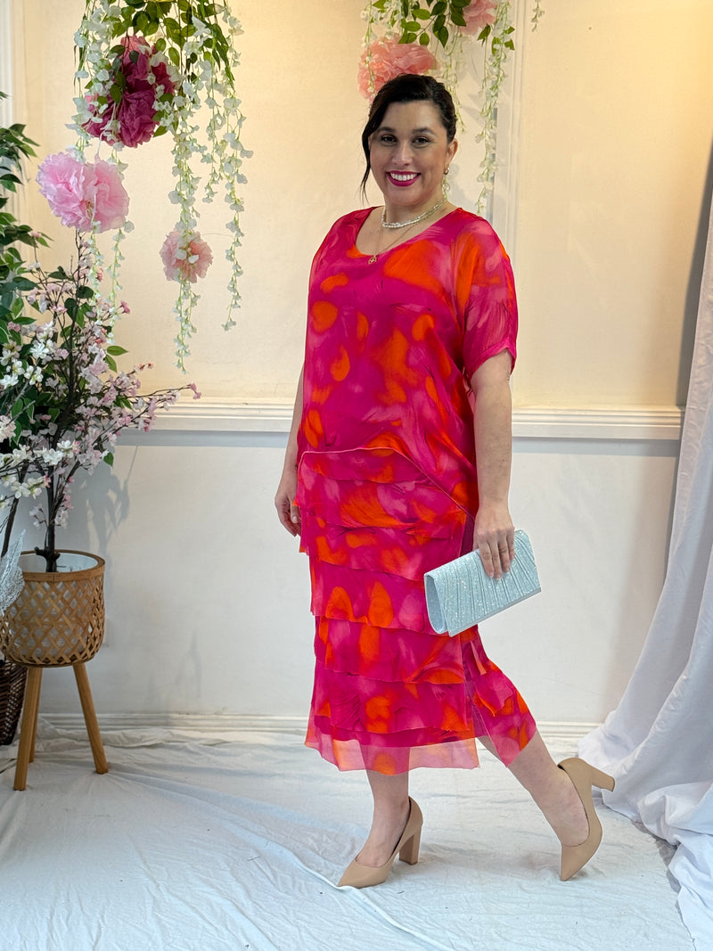 Clyde Fuchsia Silk Dress