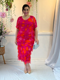Clyde Fuchsia Silk Dress
