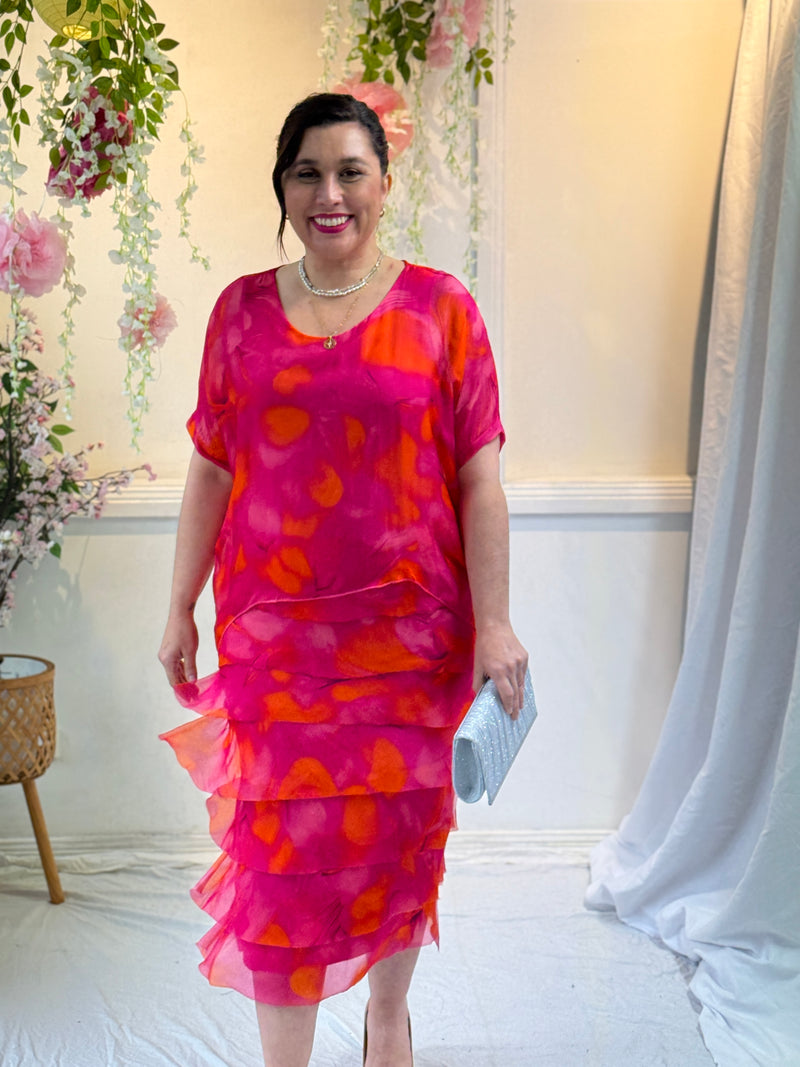 Clyde Fuchsia Silk Dress