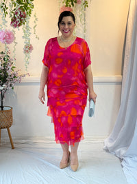 Clyde Fuchsia Silk Dress