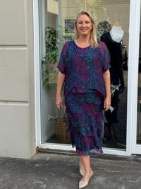 Clyde Midnight Orchid Silk Dress