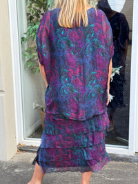 Clyde Midnight Orchid Silk Dress
