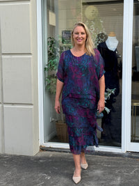 Clyde Midnight Orchid Silk Dress