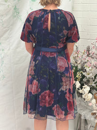 Colette Navy Floral Evening Dress