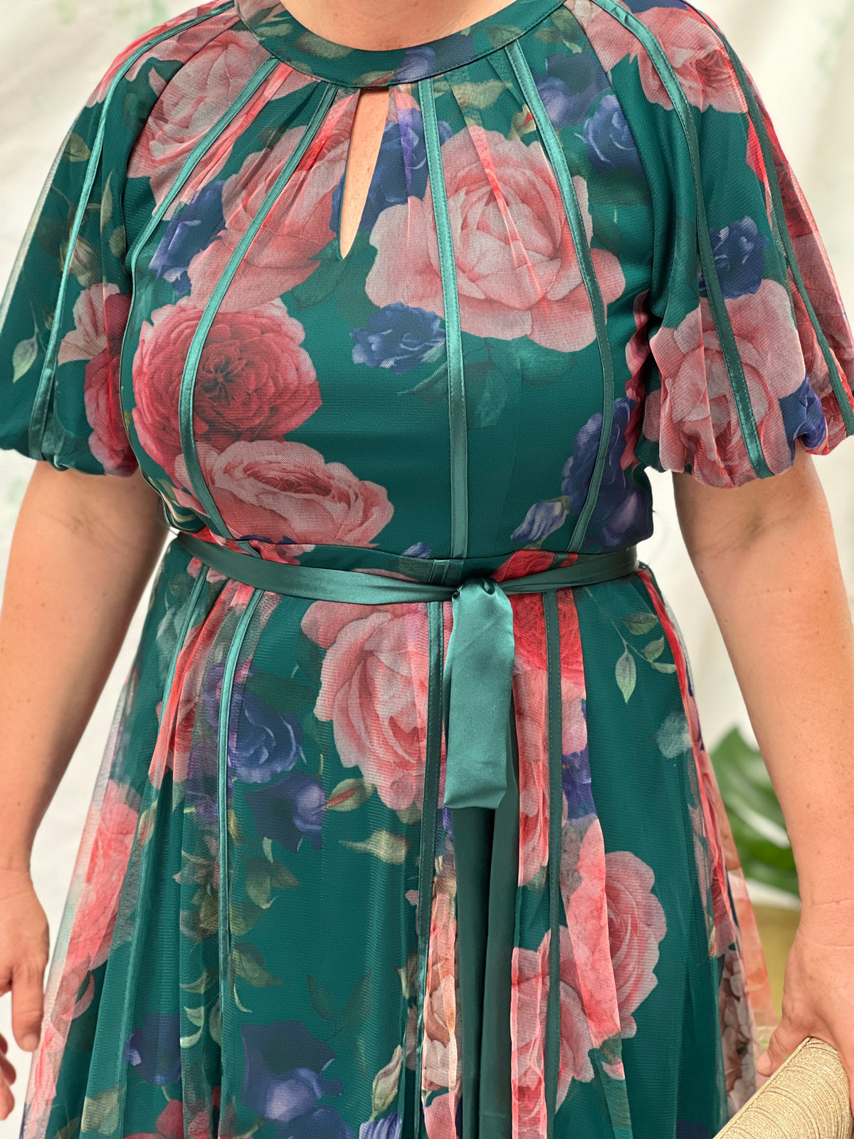 Colette Emerald Floral Evening Dress