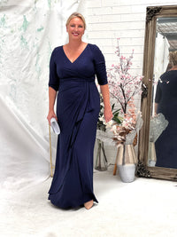 Constantine Navy Glitter Gown