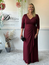 Constantine Burgundy Glitter Gown