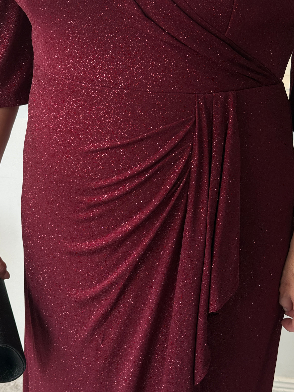 Constantine Burgundy Glitter Gown