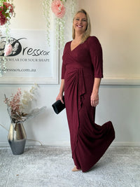 Constantine Burgundy Glitter Gown