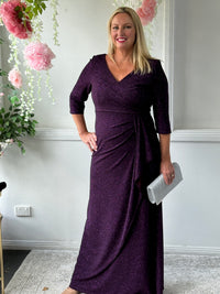 Constantine Plum Glitter Gown