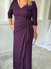 Constantine Plum Glitter Gown