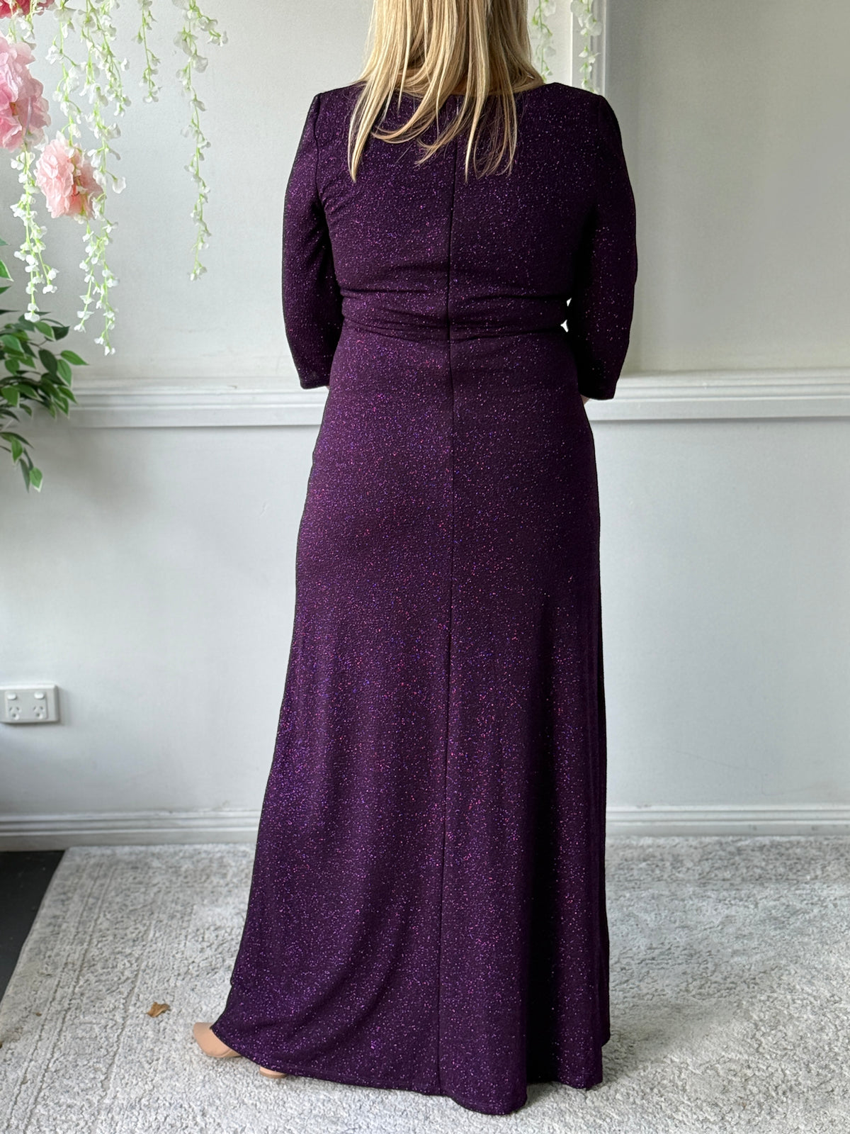 Constantine Plum Glitter Gown