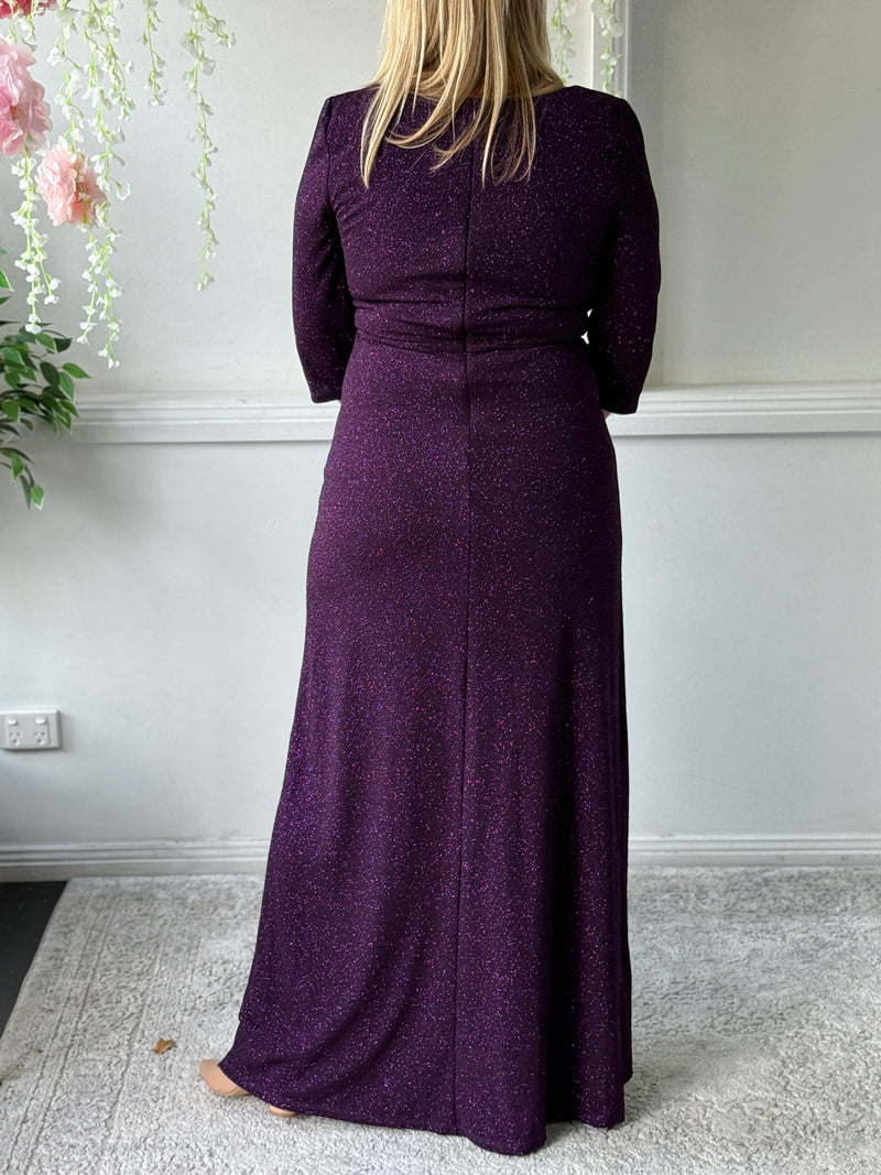 Constantine Plum Glitter Gown