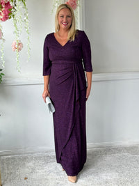Constantine Plum Glitter Gown