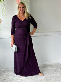 Constantine Plum Glitter Gown
