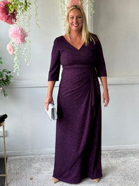 Constantine Plum Glitter Gown