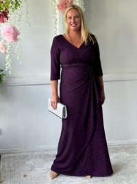 Constantine Plum Glitter Gown