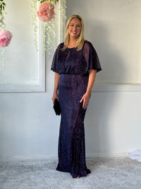 Reagan Purple Shimmer Evening Gown