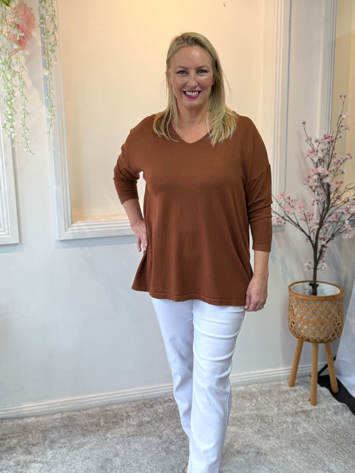Danika Chocolate Wool Knit Jumper