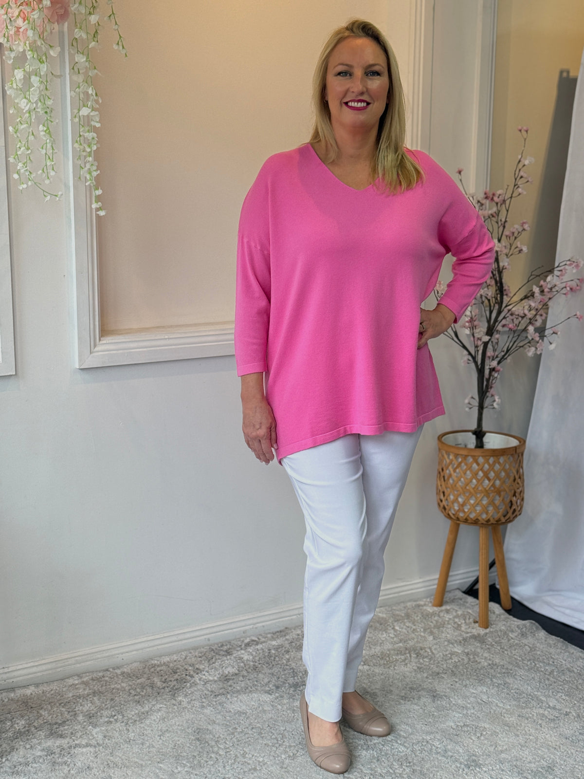 Danika Pink Wool Knit Jumper