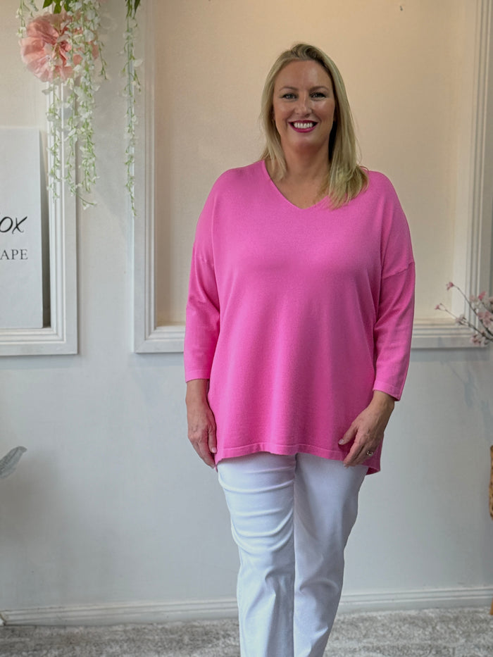 Danika Pink Wool Knit Jumper