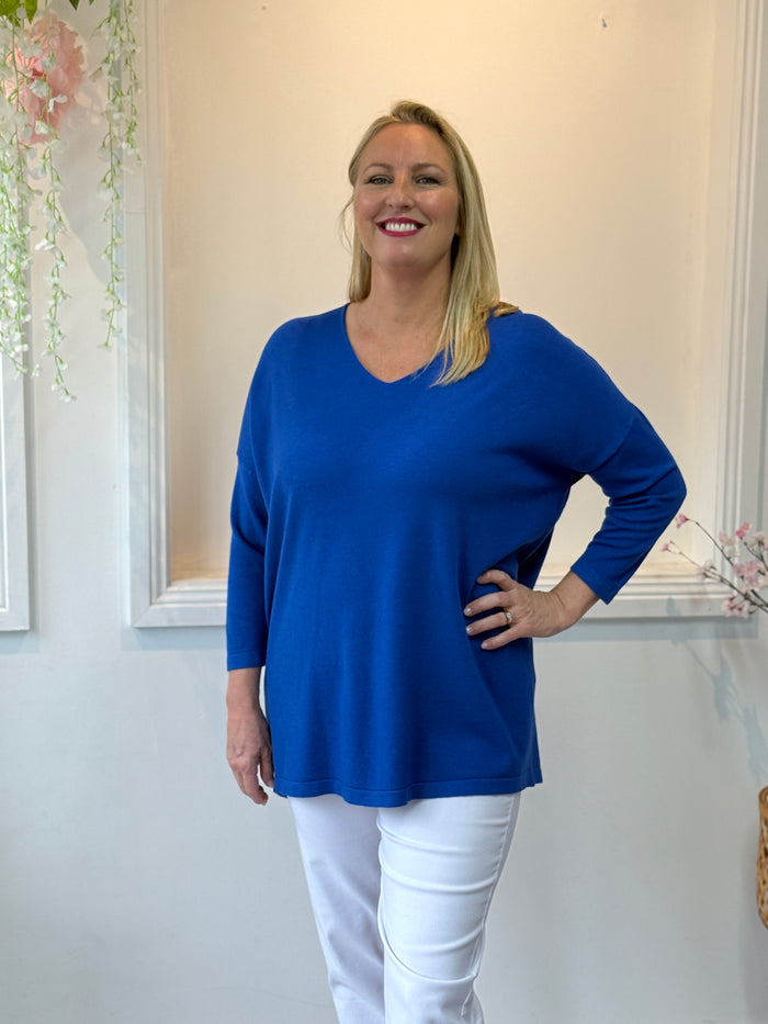 Danika Royal Wool Knit Jumper