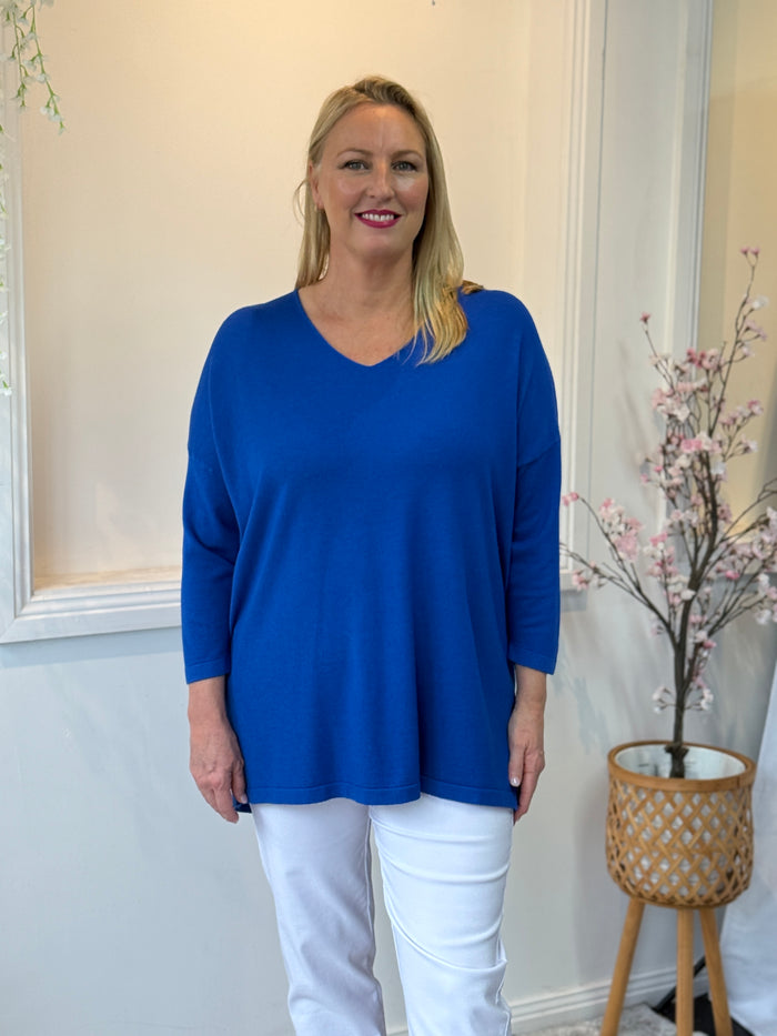 Danika Royal Wool Knit Jumper