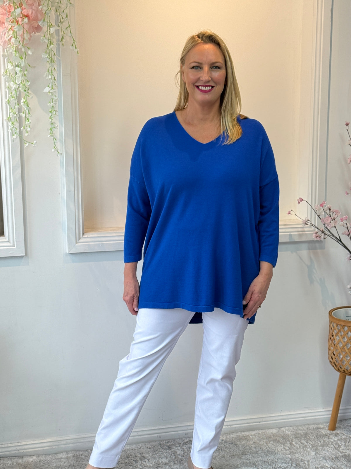 Danika Royal Wool Knit Jumper