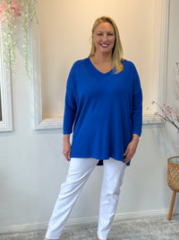 Danika Royal Wool Knit Jumper
