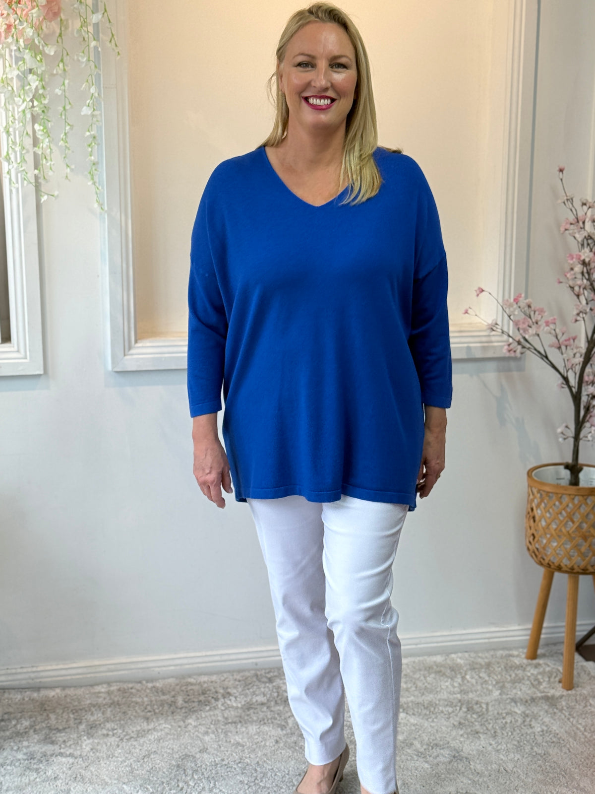Danika Royal Wool Knit Jumper