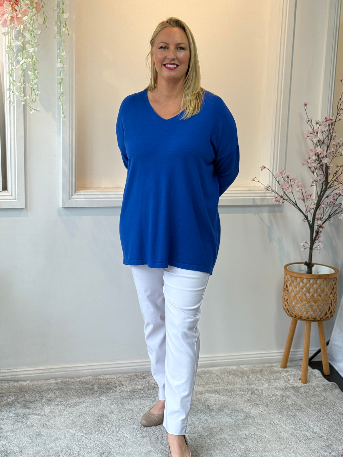 Danika Royal Wool Knit Jumper