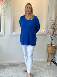 Danika Royal Wool Knit Jumper