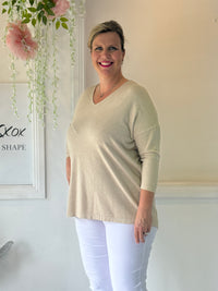 Danika Beige Wool Knit Jumper
