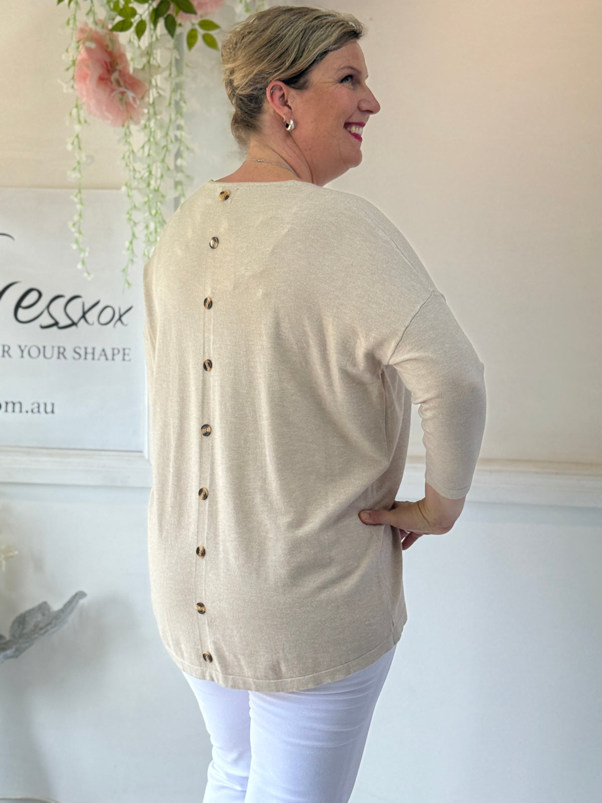 Danika Beige Wool Knit Jumper