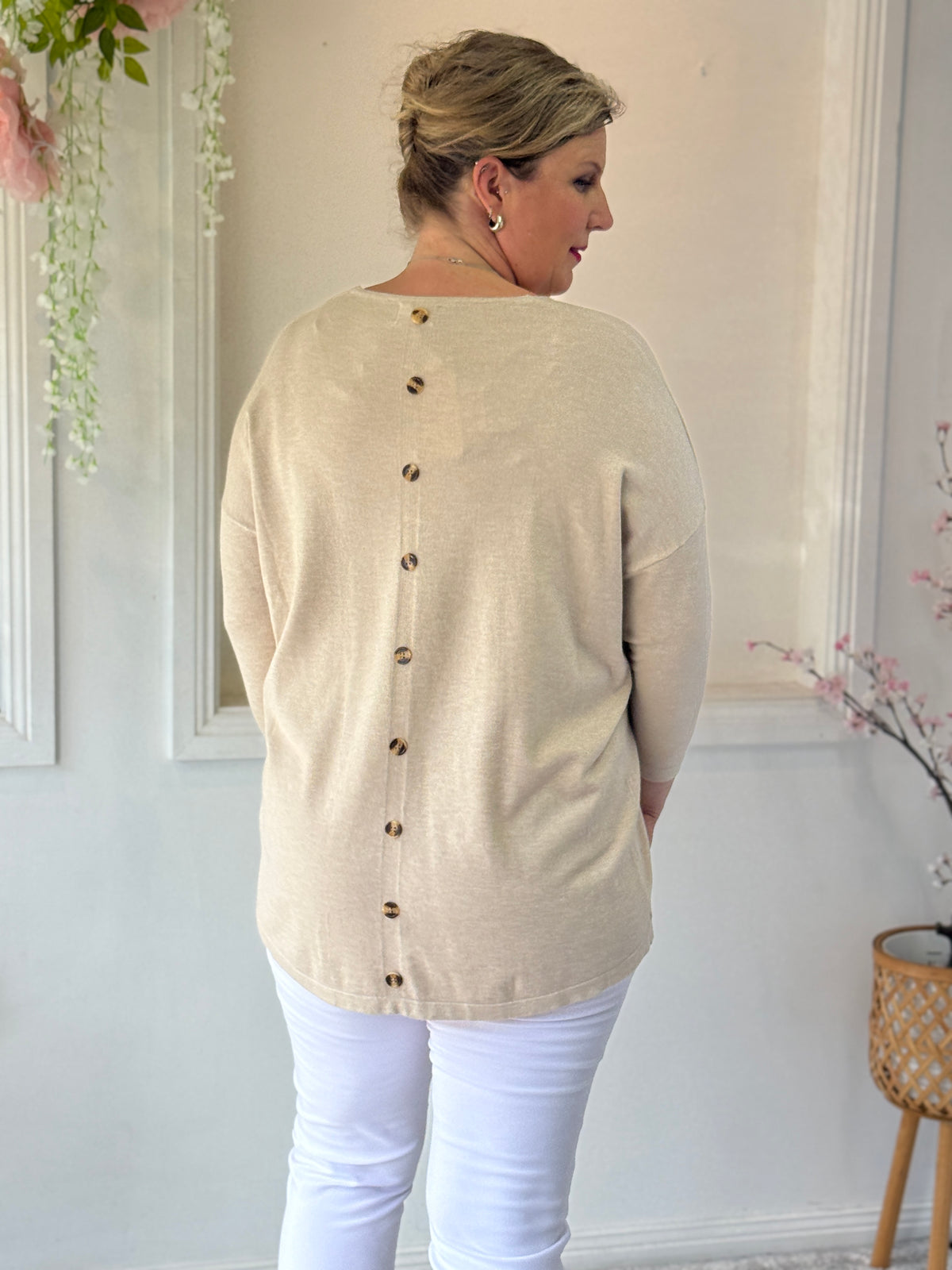 Danika Beige Wool Knit Jumper