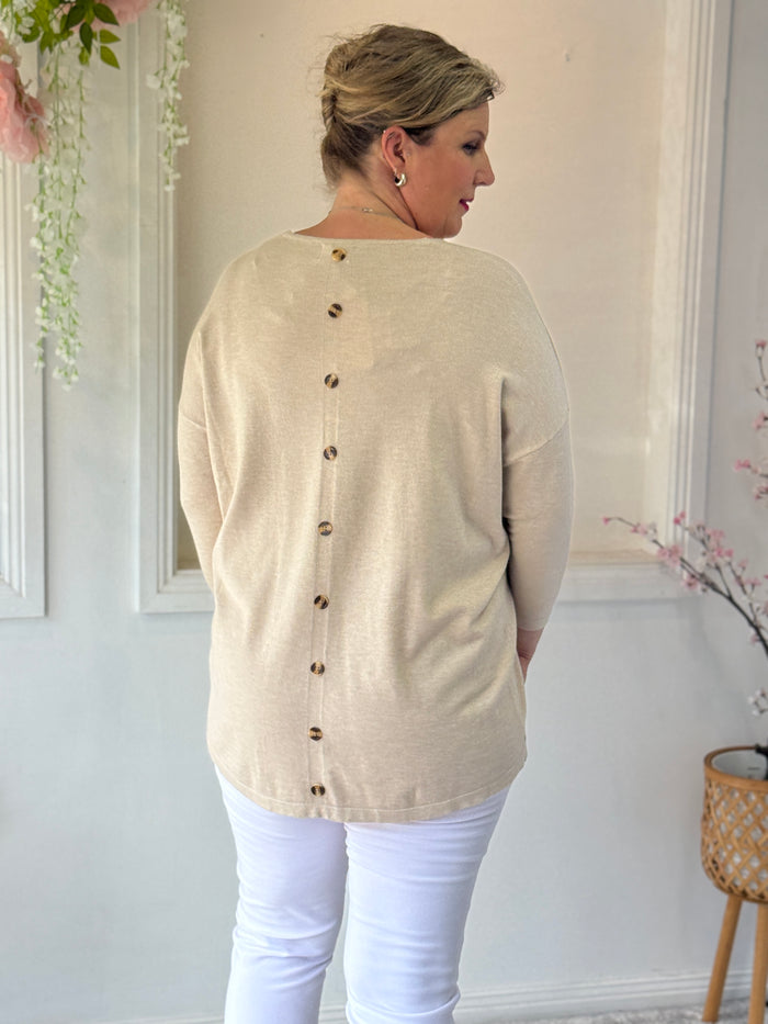 Danika Beige Wool Knit Jumper