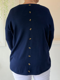 Danika Navy Wool Knit Jumper