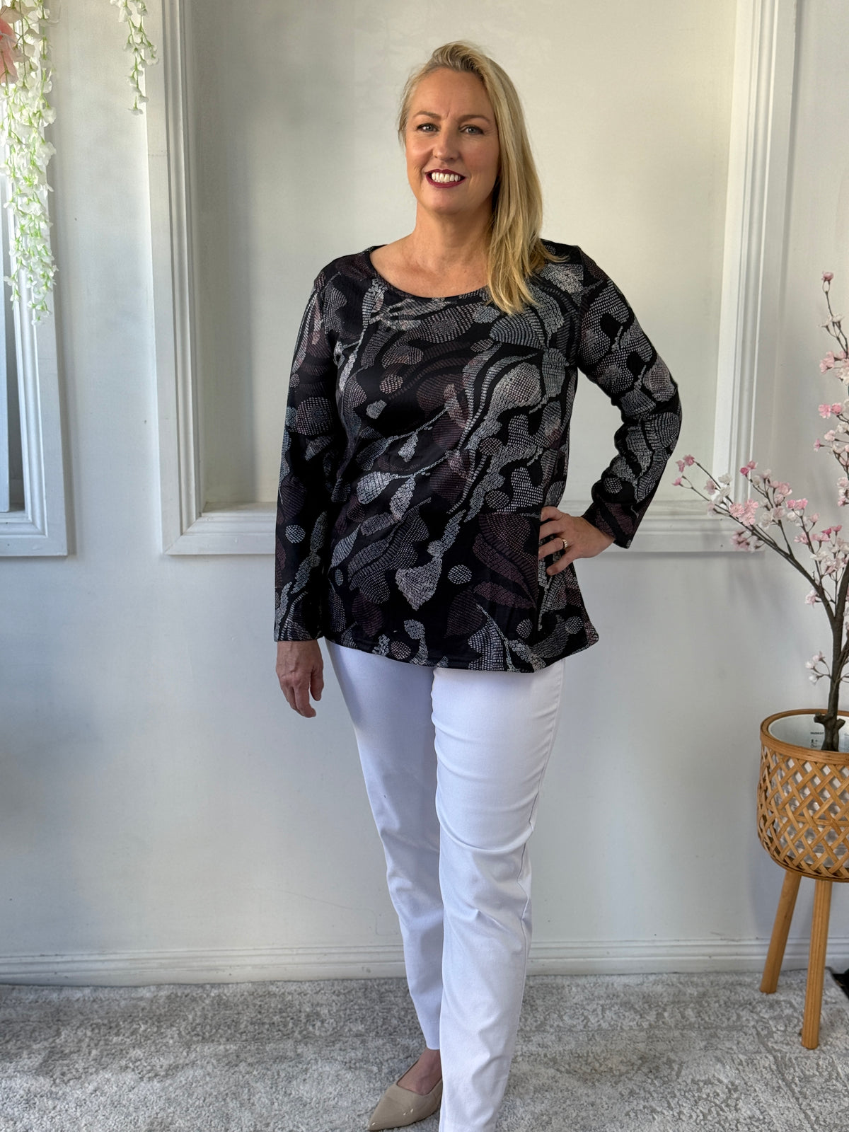 Debbie Black Soft Knit Tunic