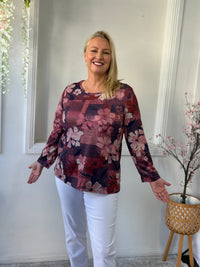Debbie Burgundy Soft Knit Top
