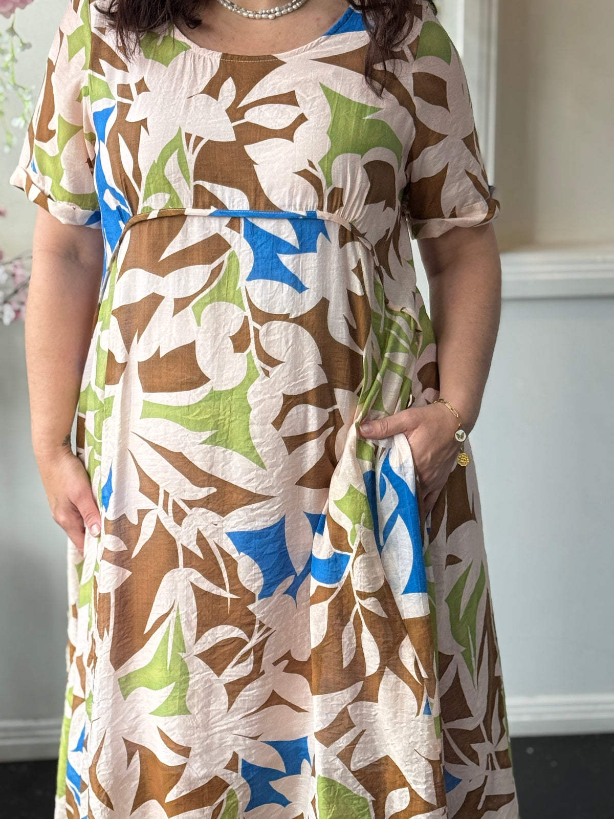 Demi Abstract Beige Layering Dress