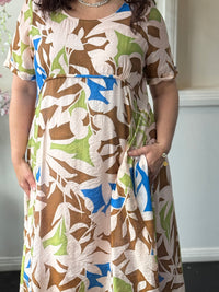 Demi Abstract Beige Layering Dress