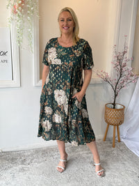 Demi Green Floral Layering Dress