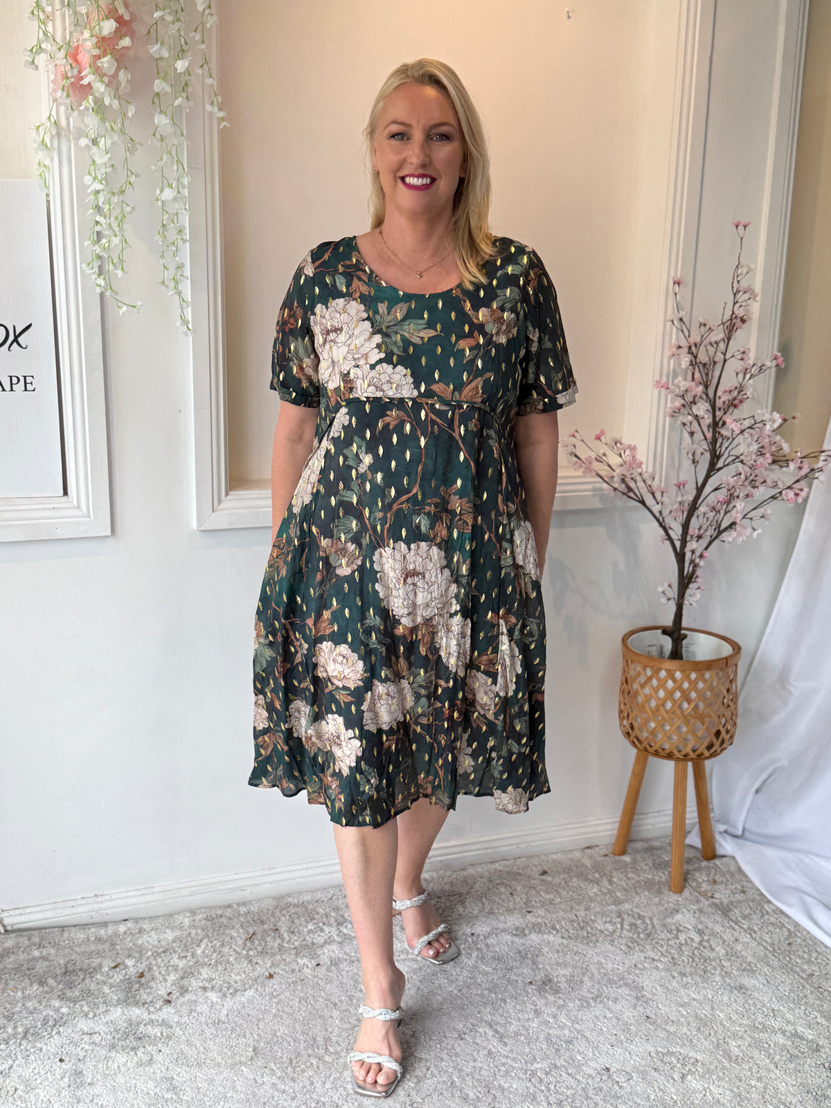 Demi Green Floral Layering Dress